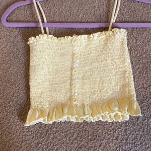 💵3 for $20✅Me to we xs womans light yellow halter top with buttons